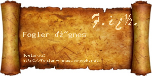 Fogler Ágnes névjegykártya