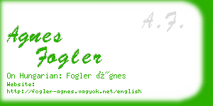 agnes fogler business card